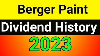 Berger Paint share Dividend history  berger paints dividend 2023  berger paints dividend [upl. by Kassity]