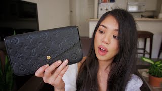 louis vuitton felicie pochette review amp whats in my bag [upl. by Aniat]