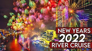 BANGKOK New Years 2022 Countdown  RIVER CRUISE  ICONSIAM  FIREWORKS Thailand [upl. by Dream747]