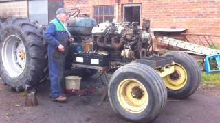 FORDSON MAJOR V8 CONVERSION  FIRST START IN TRACTOR [upl. by Cotsen]