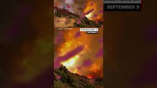 Timelapse shows wildfire engulf mountain in Southern California [upl. by Atinot]