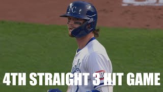 Bobby Witt Jr Comes Up Single Shy of Cycle for His 4th Straight 3 Hit Game [upl. by Wiseman]