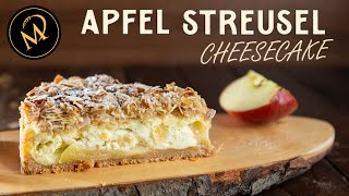 Vollkorn Apfel Streusel Cheesecake Rezept  gebacken mit Vollkornmehl [upl. by Nortal]