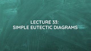 Lecture 33 Simple Eutectic Diagrams [upl. by Einnaf]