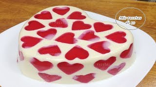 GELATINA MOSAICO DE CORAZONES TRES LECHES ❤ [upl. by Alvan]