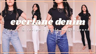 EVERLANE DENIM TRY ON  everlane jeans review  90s cheeky originial cheeky straight skinny etc [upl. by Dickerson611]