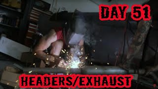 Installing ExhaustHeader Collectors  1973 Ford F100 Rebuild  Day 51 [upl. by Aytac]