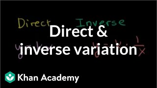 Direct and inverse variation  Rational expressions  Algebra II  Khan Academy [upl. by Silvie885]