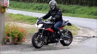 2014 Triumph Street Triple R  SC Project exhaust [upl. by Ilocin]