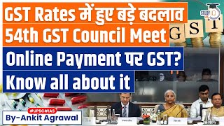 54th GST Council Meeting Highlights  Big Relief for foreign airlines  GST on online transactions [upl. by Saxela]