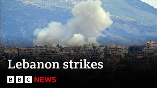 Israel strikes southern Lebanon as Hezbollah leader condemns fatal device attacks  BBC News [upl. by Bradeord831]