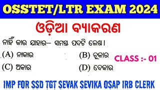 Target OSSTETLTR Exam 2024  Odia Grammar MCQs  Imp for SSD Sevak Sevika TGT OSAP IRB CLERK [upl. by Acirehs]