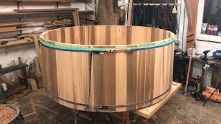 WOODWORKING MAKING A CEDAR HOT TUB Part 1 [upl. by Aklog825]