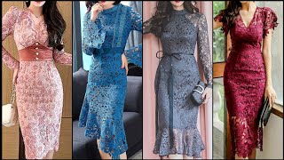 Designer Lace bodycon dress design ideas for ladies 2k24 latest bodycon dresses for women 2024 [upl. by Oecam283]