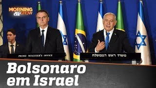 Bolsonaro em Israel Autoridade Palestina chama embaixador de volta [upl. by Aleydis]