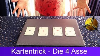 Zaubertricks mit Karten 4 Asse für Kinder [upl. by Ahsaz569]