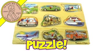 Melissa amp Doug Vehicle Sounds Wood Puzzle [upl. by Bellis]