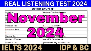 2 7 16 23 amp 30 November 2024 IELTS Listening Test With Answers 🔴 IELTS PREDICTIONS 🔴 BC amp IDP [upl. by Acsirp]