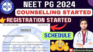 NEET PG 2024Counseling Started 🥳RegistrationScheduleRules neetpg neetpgcounselling2024 mcc [upl. by Sheryle]