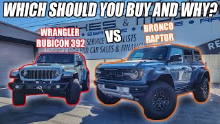 FORD BRONCO RAPTOR vs 2024 JEEP WRANGLER RUBICON 392 WHICH SHOULD YOU BUY and WHY [upl. by Ahsilem300]