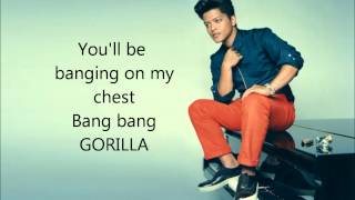 Bruno Mars  Gorilla Lyric Video [upl. by Solracsiul]