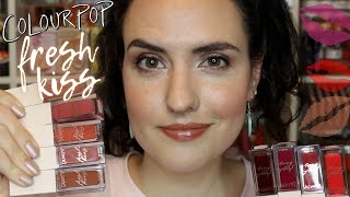 NEW ColourPop FRESH KISS Glossy Lip Stains  Lip Swatches  Review [upl. by Petrina]