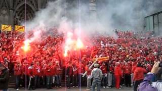 1 FC Köln Supporters am Dom vor dem Derby [upl. by Ahsennek125]