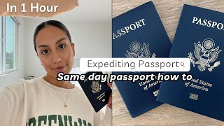 How To Same Day Expedite Passport  In 1 Hour 2023 [upl. by Ardnasyl]