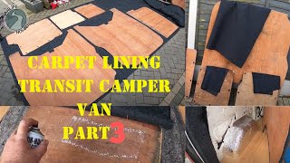 How I Carpet Line Ply Panels Transit Custom Camper Van Conversion [upl. by Amalburga]