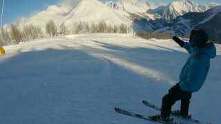 La Thuile skiing January 2023 piste 16 [upl. by Castera310]