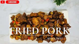 PARTY PLEASING RECIPE FOR FRIED PORKDOMEDO  SPICY FRIED PORK  GHANA STREET FOOD [upl. by Ingold267]