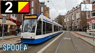 Cabinerit Tram 2 Amsterdam  Centraal Station  Oudenaardeplantsoen Tram Drivers POV [upl. by Corly]