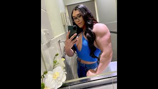 Girl with Muscle flexing HER Biceps 💪 Giantesss Fbb 🔥 Muscle Girl shorts femalebodybuilder ifbb [upl. by Adliwa]