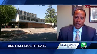 Former Sacramento police chief Daniel Hahn addresses recent school threats [upl. by Lemej247]