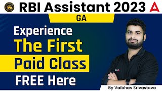 RBI Assistant 2023  Experience The 1st Paid Class FREE Here  GA—By Vaibhav Srivastava [upl. by Bautista]