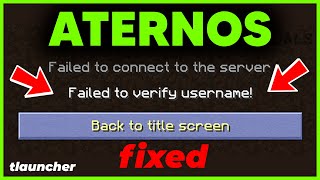 How to fix Failed to Verify Username ATERNOS Minecraft Tlauncher [upl. by Jacquenetta]