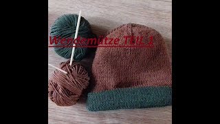 153 Wendemütze zweifarbig strickenTeil 1Tutorial Handarbeit [upl. by Lowry536]