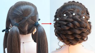 trendy bun hairstyle for engagement look  messy bun hairstyle [upl. by Loos599]