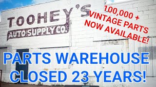 Closed antique auto parts warehouse 100000 vintage parts now for sale 50 years of inventory [upl. by Yearwood356]