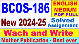 BCOS 186 solved assignment 202425 in English  bcos 186 solved assignment 2025  bcos186 202425 [upl. by Nagey]