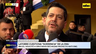 Latorre cuestiona “injerencia” ONU solicitó a Diputados rechazar proyecto anti ONG [upl. by Eisenhart317]