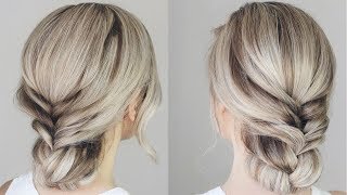 How To Simple Updo  Braided Updo [upl. by Hulbard220]