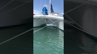 Manta 46 Catamaran For Sale By Owner quotSV Ruatahiquot  At Anchor [upl. by Haisa798]