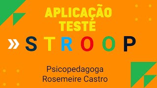 Aplicação test STROOP strooptest testestroop avaliacaocognitiva [upl. by Fonseca105]