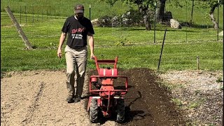 Making Raised Rows with a TroyBilt Horse Tiller and HillerFurrower Attachment [upl. by Craggie]