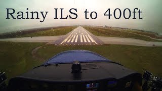 Full IFR Flight  ILS to 400ft Rain Solid IMC [upl. by Rossuck]