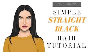 Straight Black Wig  Stardoll Hair Design Tutorial  LanaDelChanel [upl. by Carder732]