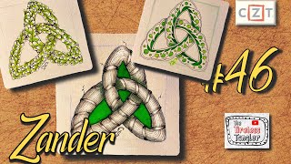 TRIQUETRA KNOT amp ZANDER  100 Days of Zentangle ® 2021  Day 46 [upl. by Colvert]