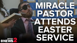 Pastor declared braindead attends Easter Sunday church service [upl. by Amitie]