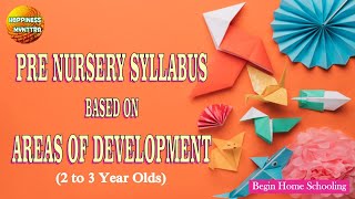 Pre Nursery Syllabus for 2 to 3 Year Olds [upl. by Hanser]